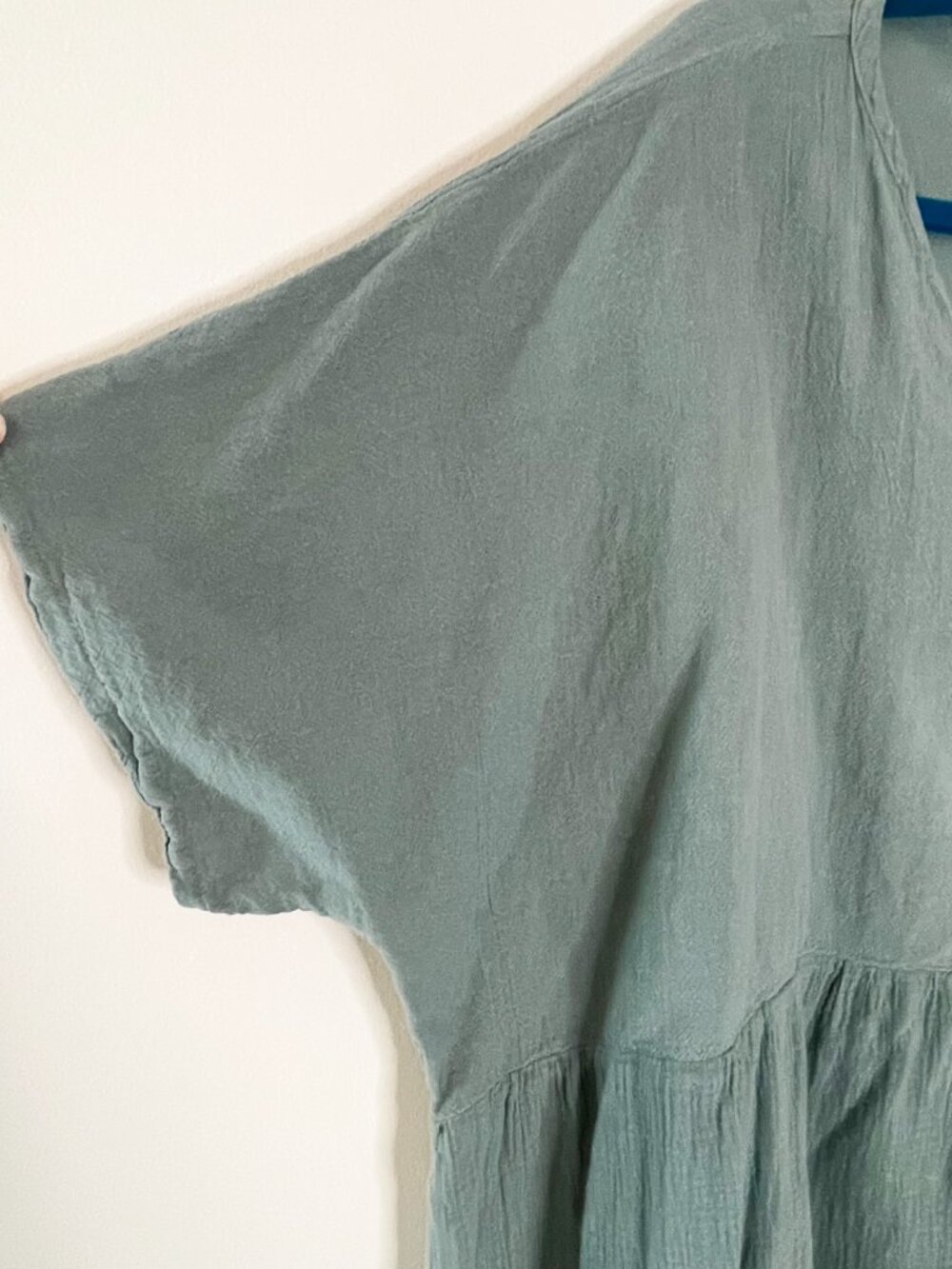 Oh My Gauze! Sage Green Lagenlook Gauze Boho Oversized Lightweight Shirt XL - Picture 5 of 8